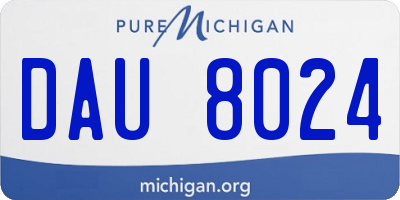 MI license plate DAU8024