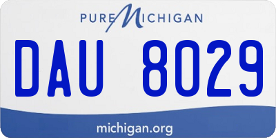 MI license plate DAU8029