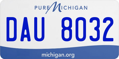 MI license plate DAU8032