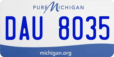 MI license plate DAU8035