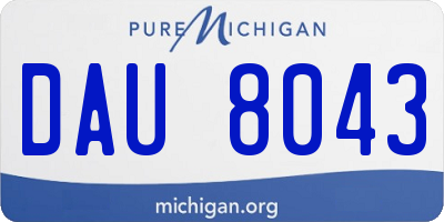 MI license plate DAU8043