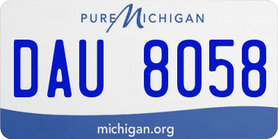 MI license plate DAU8058