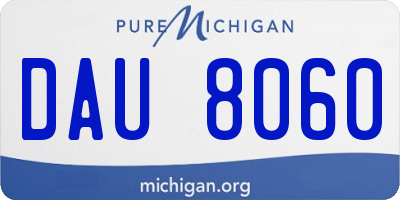 MI license plate DAU8060
