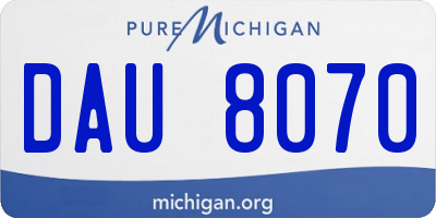 MI license plate DAU8070