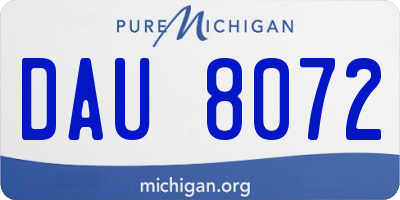 MI license plate DAU8072