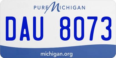 MI license plate DAU8073