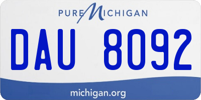MI license plate DAU8092