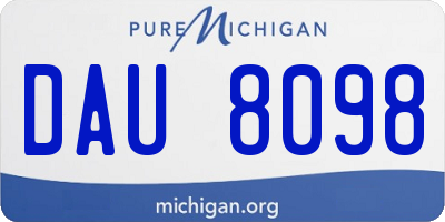 MI license plate DAU8098