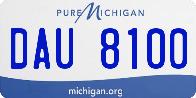 MI license plate DAU8100