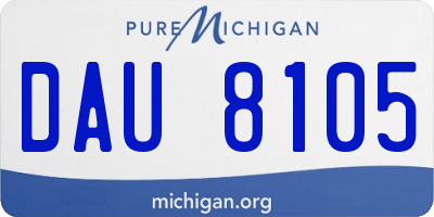 MI license plate DAU8105