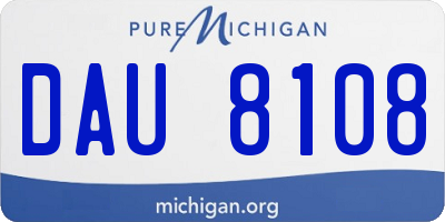 MI license plate DAU8108