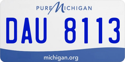 MI license plate DAU8113