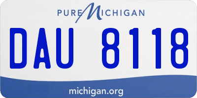 MI license plate DAU8118