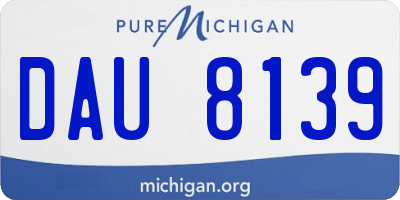 MI license plate DAU8139