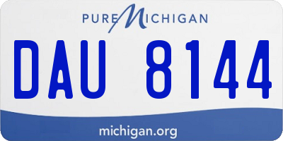MI license plate DAU8144