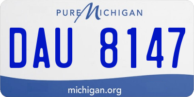 MI license plate DAU8147