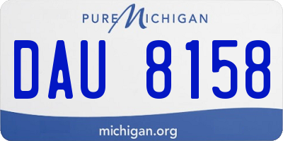 MI license plate DAU8158