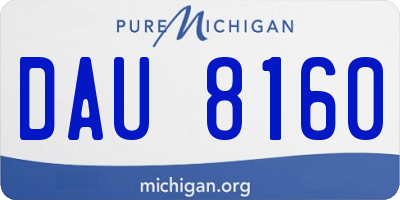 MI license plate DAU8160