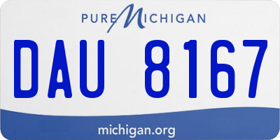 MI license plate DAU8167