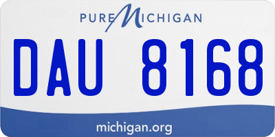 MI license plate DAU8168