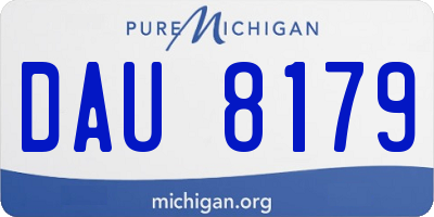 MI license plate DAU8179