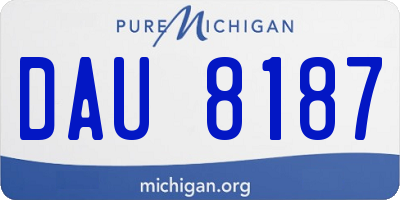 MI license plate DAU8187