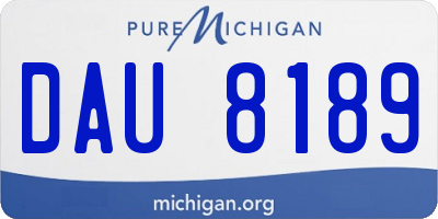 MI license plate DAU8189