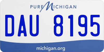 MI license plate DAU8195