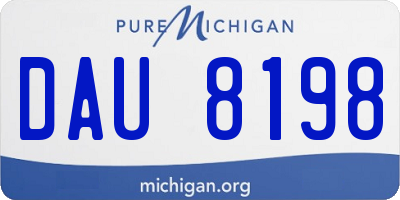 MI license plate DAU8198