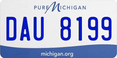 MI license plate DAU8199