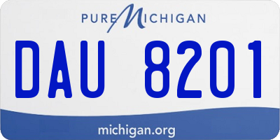 MI license plate DAU8201