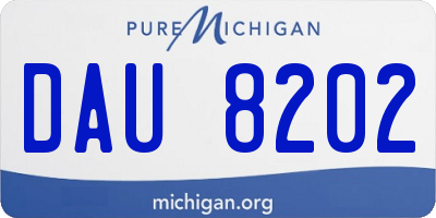 MI license plate DAU8202