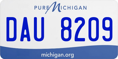 MI license plate DAU8209