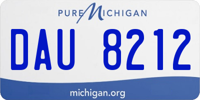 MI license plate DAU8212