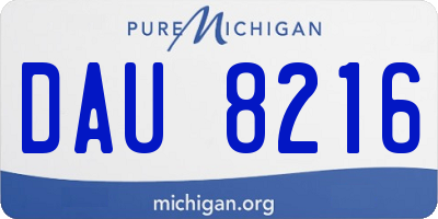 MI license plate DAU8216