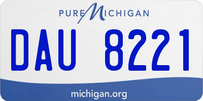 MI license plate DAU8221