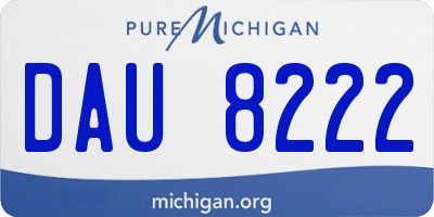 MI license plate DAU8222