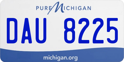 MI license plate DAU8225