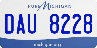 MI license plate DAU8228