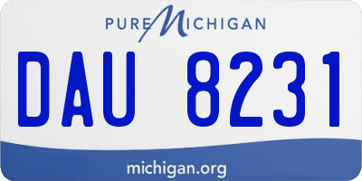 MI license plate DAU8231