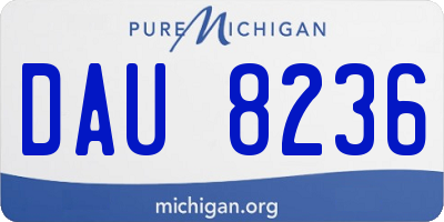 MI license plate DAU8236