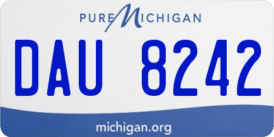 MI license plate DAU8242
