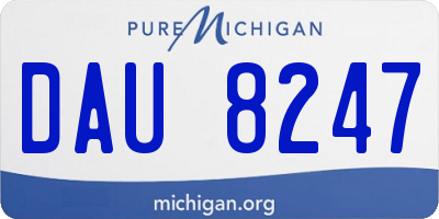 MI license plate DAU8247
