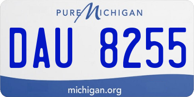 MI license plate DAU8255
