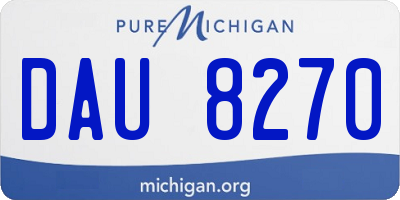 MI license plate DAU8270