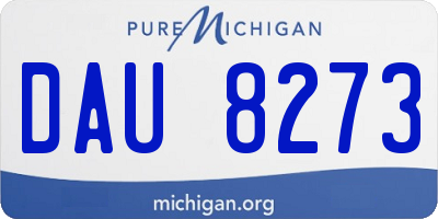 MI license plate DAU8273