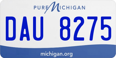 MI license plate DAU8275