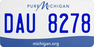 MI license plate DAU8278