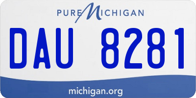 MI license plate DAU8281