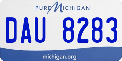 MI license plate DAU8283